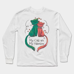 My Cats Are My Valentine Long Sleeve T-Shirt